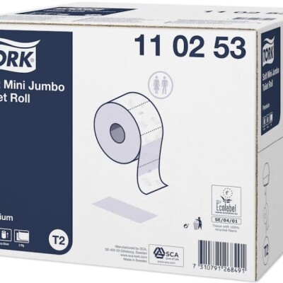Weiches Mini Jumbo Toilettenpapier Premium T2 2-Lagig Weiß