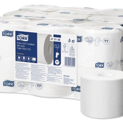 Extra weiches hülsenloses Midi Toilettenpapier Premium T7 3-Lagig Weiß